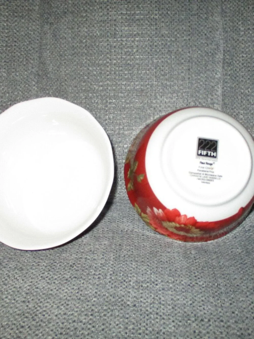 222 Fifth Fleur Rouge 2 cereal/ soup bowls